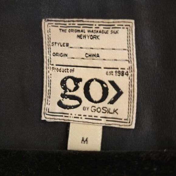 GO BY GOSILK ICONIC Go Zippy Redux Washed Black Long Sleeve Tunic Womens M Chic - Picture 5 of 12